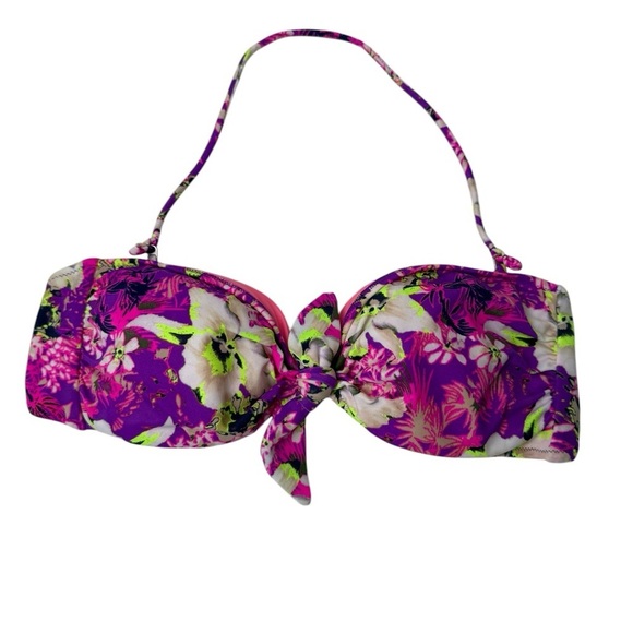 Victoria’s Secret Bikini Top Size L Floral Hawaiian Removable Pads Beach Halter - Picture 7 of 8